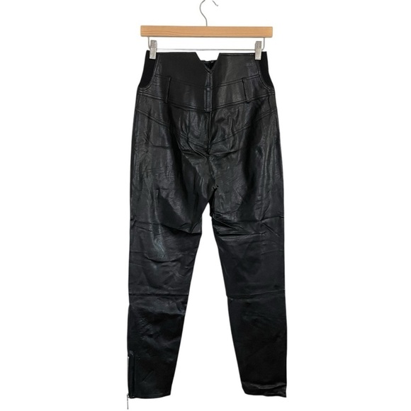 Revolve Divine Heritage Vegan Leather Ultra High Waist Moto Pant Black Medium - Picture 6 of 15